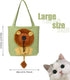 Lion-Shaped Show Head Pet Canvas Shoulder Bag, Pet Out Bag (Light Green-Large)
