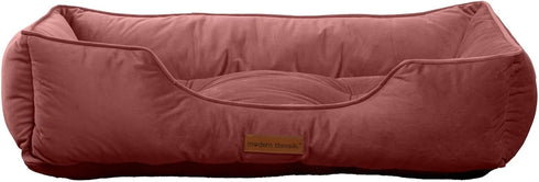 Modern Threads Luxury Dog Bed - Comfortable Tufted Velvet Cushion for Small to Large Dogs, Machine Washable, Rosewood