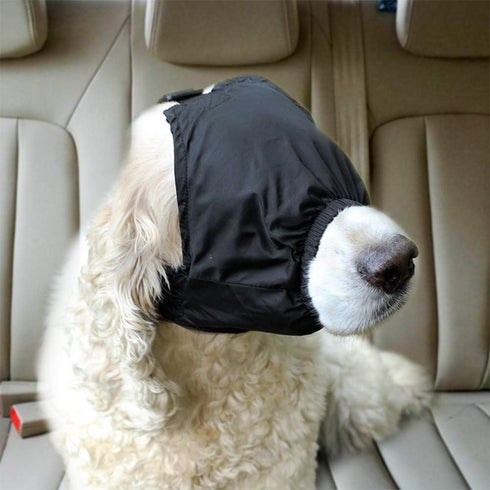 DELIFUR Dog Muzzle, Pet Eye Cover Dog Blindfold, Thunder Cap for Dogs Eye Mask, Nylon Shading for Grooming, Adjustable