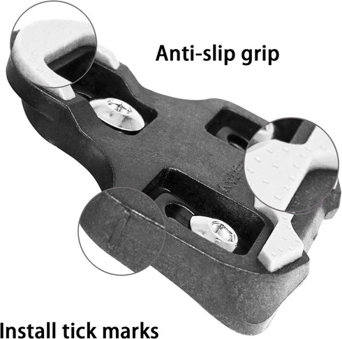 ZERAY SP-110 Bike Cleats, Bike Pedal Clips with Grip Rubber Compatible with Look Keo Structure & Keo Pedals