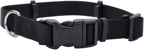 Coastal Pet SecureAway Flea Collar Protectors - Adjustable Protective Dog & Puppy Collar - Black, 5/8" x 10-14"