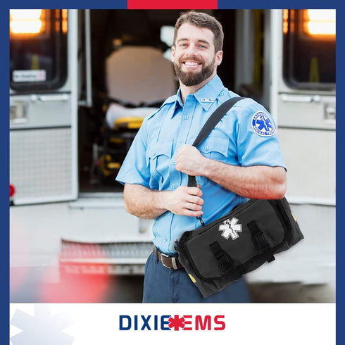 Dixigear On Call Trauma Bag for First Responders - Black with Reflectors
