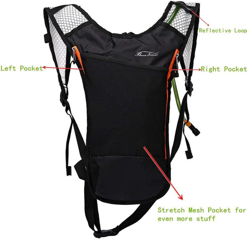 Hydration Pack with 2L Backpack Water Bladder, Great for Outdoor Sports like Running, Hiking, Camping, Cycling