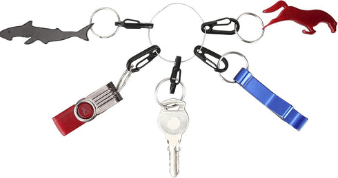 SWATOM Small Mini Carabiner Clip, Tiny Spring Snap Hook Keychains, Micro Carabiners for Paracord EDC, Alloy Key Rings,