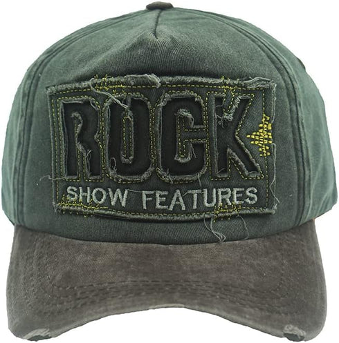 Vintage Baseball Cap Embroidery Rock Washed Denim Trucker Cap, 100% Cotton Sun Hat for Men Women
