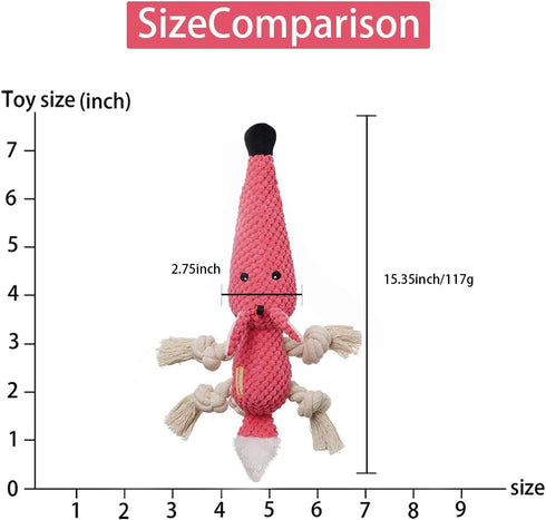 KOL Plush Dog Toy - Squeaky Interactive Chew Toy for Small and Medium Dogs, Mouse Shape