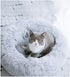 BODISEINT Modern Soft Plush Round Pet Bed for Cats or Small Dogs, Cozy Sleeping Kennel (20'' D x 8'' H, Light Grey)