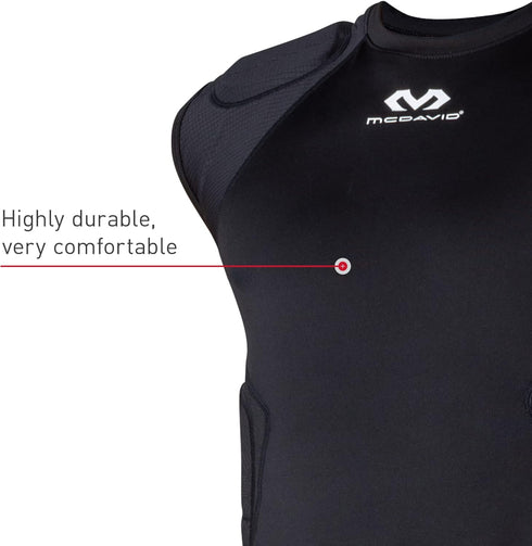 5-Pad McDavid Mens Integrated Shirt, Comfort & Protection from Hard Objects, Lightweight & Breathable, Football