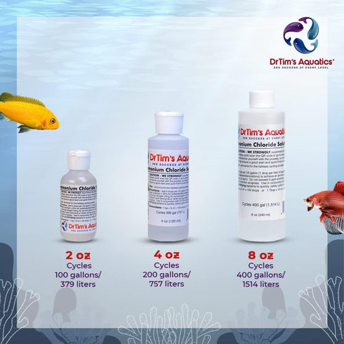 DrTim’s Aquatics Ammonium Chloride Solution - 4 oz for Fishless Cycling in Freshwater & Saltwater Aquariums