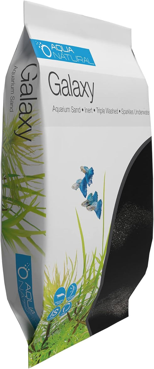 Aqua Natural Galaxy Sand 10lb Substrate for aquascaping, Aquariums, vivariums and terrariums, Black