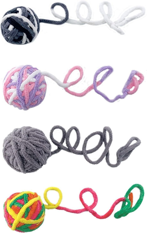 NexusPulse 1.97 inch, Interactive Cat Ball Toy with Yarn, Colorful Chewing Toy for Kitten Training, Indoor Pet Supplies