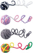 NexusPulse 1.97 inch, Interactive Cat Ball Toy with Yarn, Colorful Chewing Toy for Kitten Training, Indoor Pet Supplies