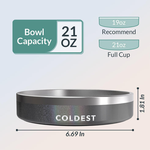 Coldest Dog Bowl - Anti Rust Metal & Non Slip Large Dog Bowls, Heavy Duty Insulated Food and Water Bowl