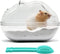 Hamster Sand Bath Container with Cleaning Scoop, Large Sand Bath Box, Perfect for Dwarf and Syrian Hamsters