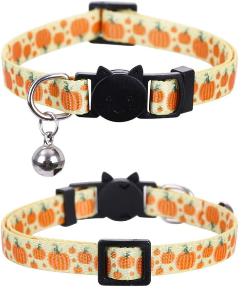 Lamphyface 3 Pack Thanksgiving Day Cat Collar, Breakaway Bell Adjustable Safety for Kitty