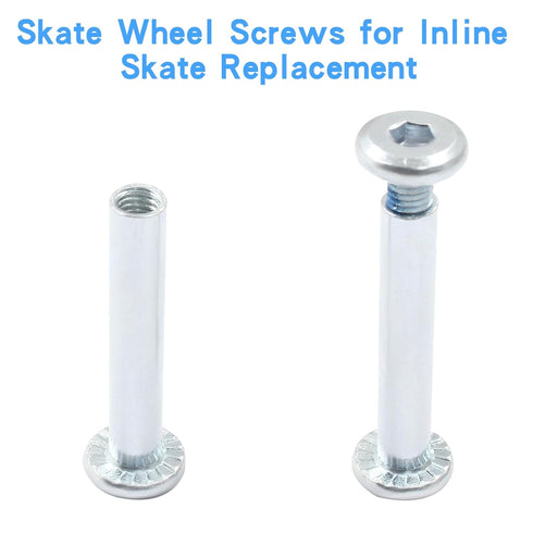 Luomorgo 12 Sets Inline Skate Wheel Screw, 6mm/15/64" OD Shaft Hex Socket Axles with Allen Wrench (Long)