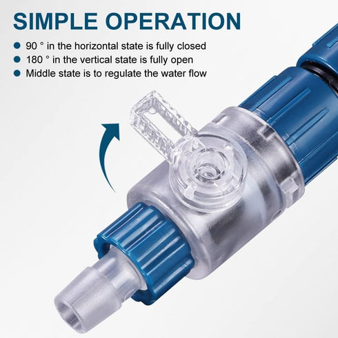 MiOYOOW Fish Tank Hose Valve, Connector with Quick Release Handle for Water Flow Control