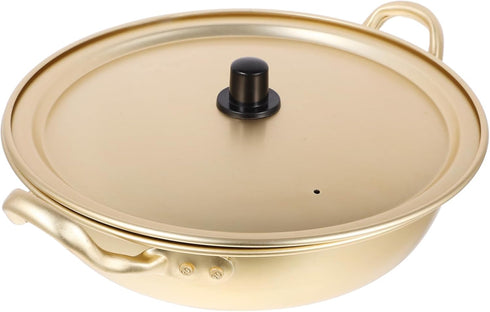 Operitacx Korean Ramen Noodle Pot Lid Fast Heating Aluminum Alloy Cookware for