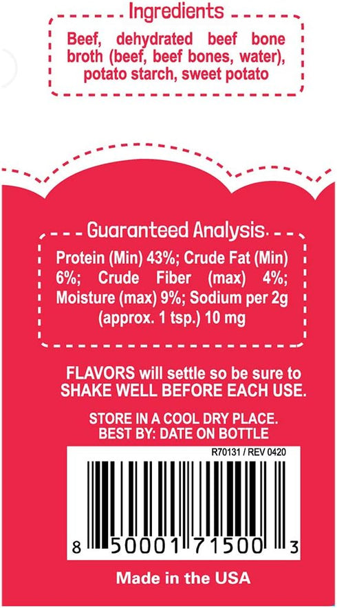 Flavors Food Topper for Dogs: Red Meat Recipe with Beef Bone Broth, 6.0oz Natural Treat Mix