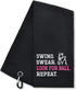 Hafhue Swing Swear Look for Ball Repeat Funny Golf Towel, Gifts for Golf Fans, Men and Women
