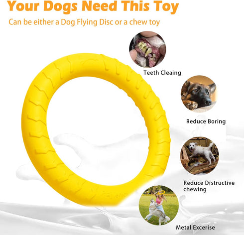 XL Large Indestructible Dog Toys, Chew Toys for Aggressive Chewers, 12 Inch Flying Discs for Medium/Large Breeds