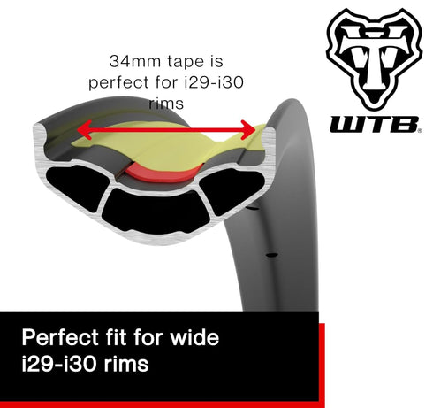 WTB Tubeless Bicycle Rim Tape, 34mm x 11m, Easy Tubeless Setup & Airtight Seal