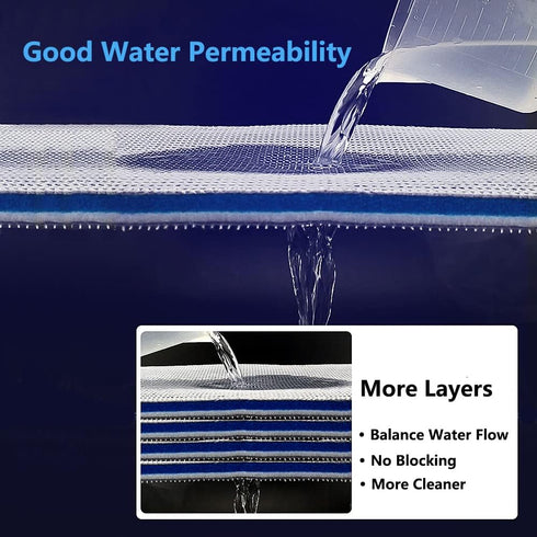 Aquarium Filter Media, Premium 8-Layer Filter Pads for Fish Tank, Sponge Pad Foam Filter Accessories for Pond