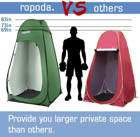 83inches 48inches 48inches, 1 8 1 1 ROPODA Pop Up Tent x x Upgrade Privacy Tent, Porta-Potty Tent Includes Removable