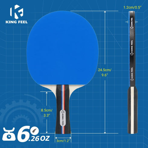 Ping Pong Paddles Set of 4, Premium Table Tennis Rackets, 3-Star Balls (8) with Paddle Case