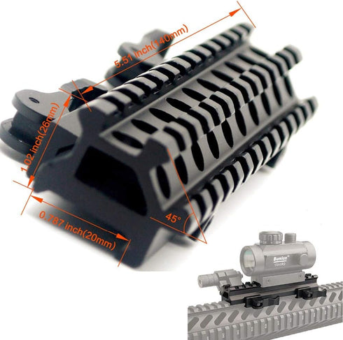 TRIROCK See-Through Throw Lever Riser Mount - Picatinny Riser Mount with 13 Slots, Quick Release Detachable