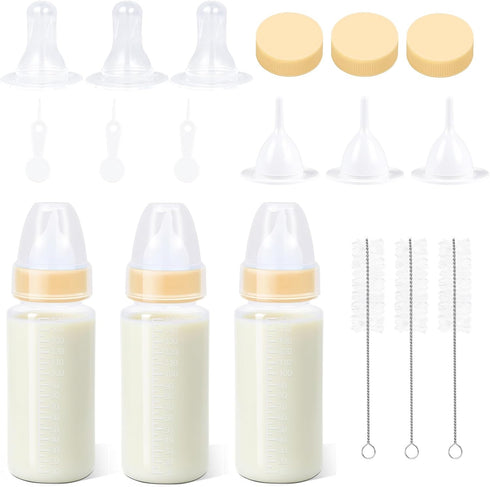ASEVAT 5 oz 3PackPet Feeding Bottle, Anti-Choking Puppy Feeder Design,with 3pcs Replaceable and