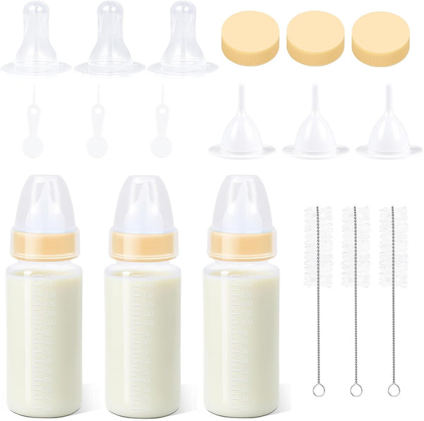 ASEVAT 5 oz 3PackPet Feeding Bottle, Anti-Choking Puppy Feeder Design,with 3pcs Replaceable and