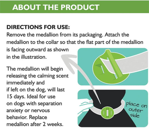 Only Natural Pet Just Relax Botanical Calming Collar Medallion for Dogs, 2 Medallions (1 Month Supply)