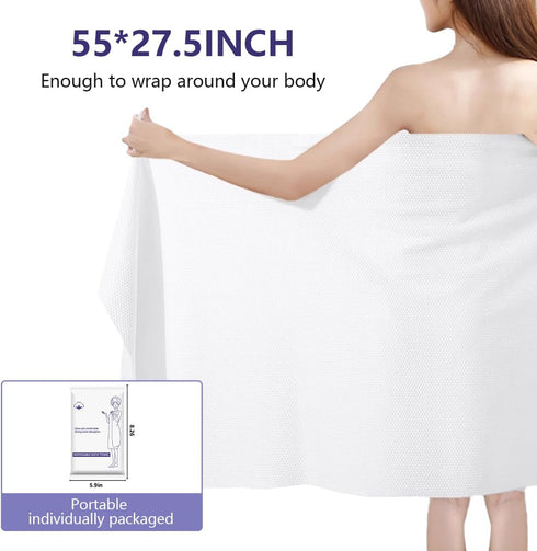Easerlivd 10 Pack 55"x27.5",Soft Swimming Disposable Travel Bath Towels Sheets Extra Large Disposable Dry Towel
