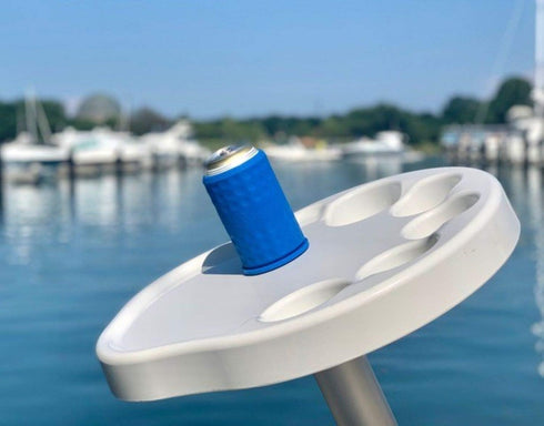 Sqoozie Non-Tipping Insulated Boat Can Holder, Island Blue, Portable Magnetic & Suction for SUP's, Kayaks, RVs, ATV