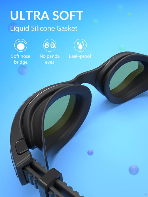 Unisex-Adult Polarized Swim Goggles, Anti-fog Leak-proof Clear Vision for Men and Women Underwater