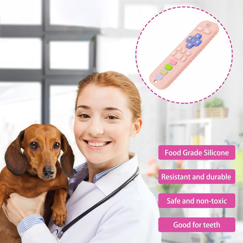 2 PCS Dog Teething Toys, Remote Control Shape Teether for Dog Training and Cleaning Teeth, Interactive Dog Toys for