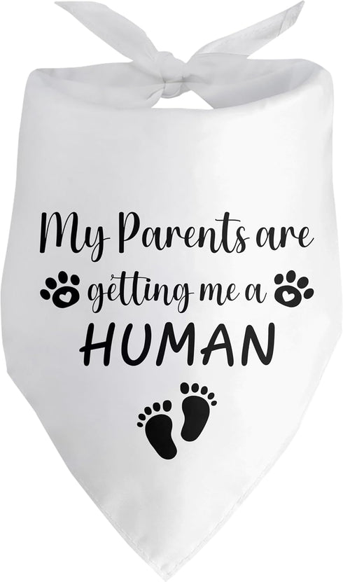 My Parents are Getting Me a Human Pregnancy Announcement Dog Bandana Dog