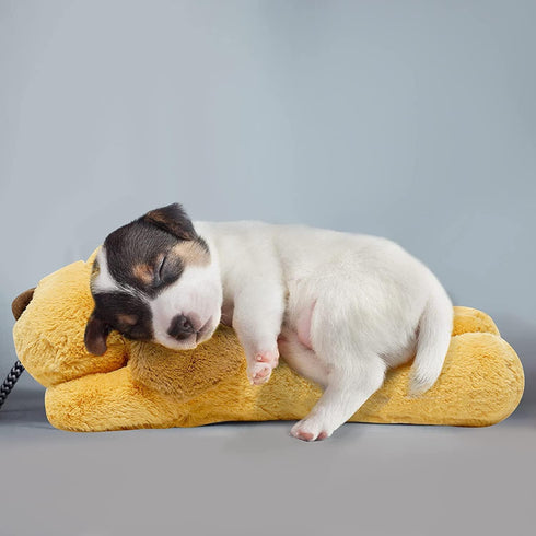 Dog Heartbeat Toy Medium (Yellow) - Plush Calming Toy with Simulated Heartbeat and Heat for Anxiety Relief