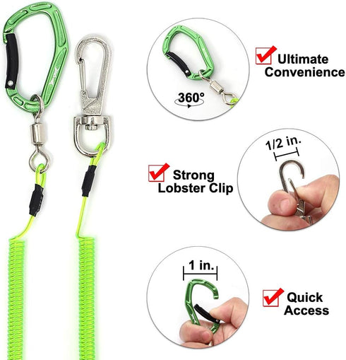 HERCULES M4 Fishing Lanyard, Heavy Duty Retractable Coiled Tether for Kayak Paddle, Rods, Pliers