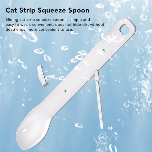 Sliding Cat Strip Squeeze Spoon, Multifunctional Cat Treat Feeding Spoon for Wet Treats