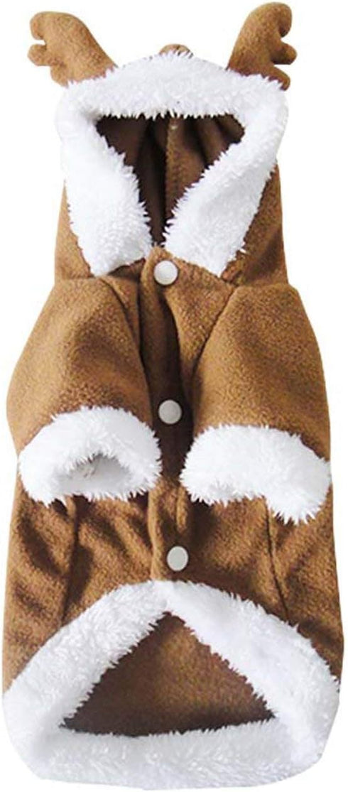 Mogoko Dog Cat Christmas Reindeer Costume, Funny Pet Elk Cosplay Dress, 2XL Size