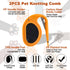 2PCS Pet Knotting Comb with 1PC Cat Brush, Dog Brush with Release Button for Shedding, Jaxbo Grooming Tool for Dogs and