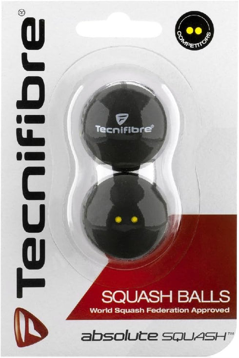 Tecnifibre 4 Pack Double Yellow Dot Squash Balls