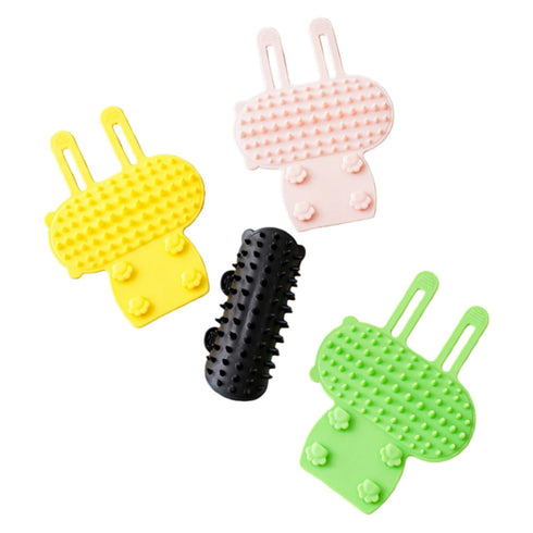 GHSGHS 2-in-1 6.29x4.72x0.39in (Black,1) Self Grooming Cat Brush Toy - Interactive Cat Groomer & Massage Brush