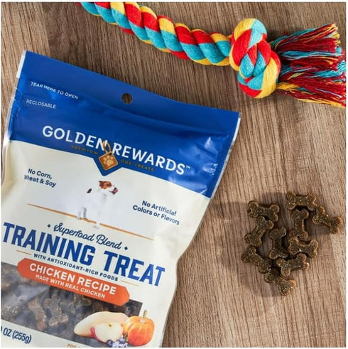 Golden Rewards Chicken Recipe Training Treat Dog Treats, 9 oz