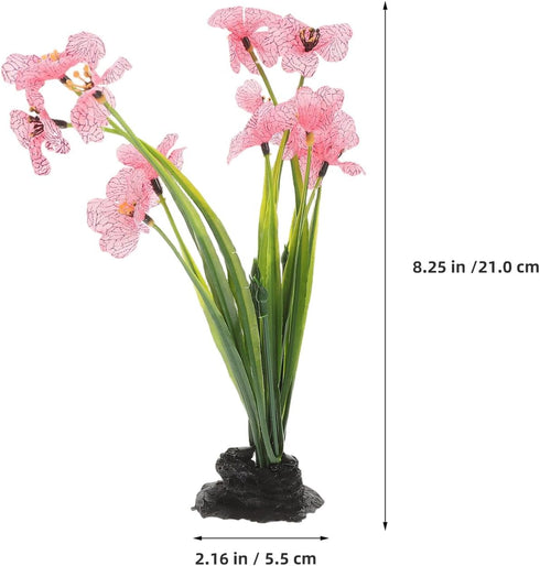 2pcs Beavorty Artificial Aquarium Plant Decorations, Realistic Plastic Fish Tank Flowers, Lavender Purple Aquatic
