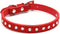 Dogs Kingdom 10"-16.5" Total Length Suede Skin Jeweled Rhinestones Pet Dog Collar Red