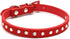 Dogs Kingdom 10"-16.5" Total Length Suede Skin Jeweled Rhinestones Pet Dog Collar Red