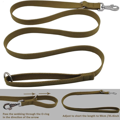 6ft Heavy Duty Tactical Dog Leash, Military Style Thick Nylon for Outdoor Walking, Coyote Brown